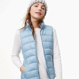 Ann Taylor Loft Bayside Blue Puffer Vest Size L NWT